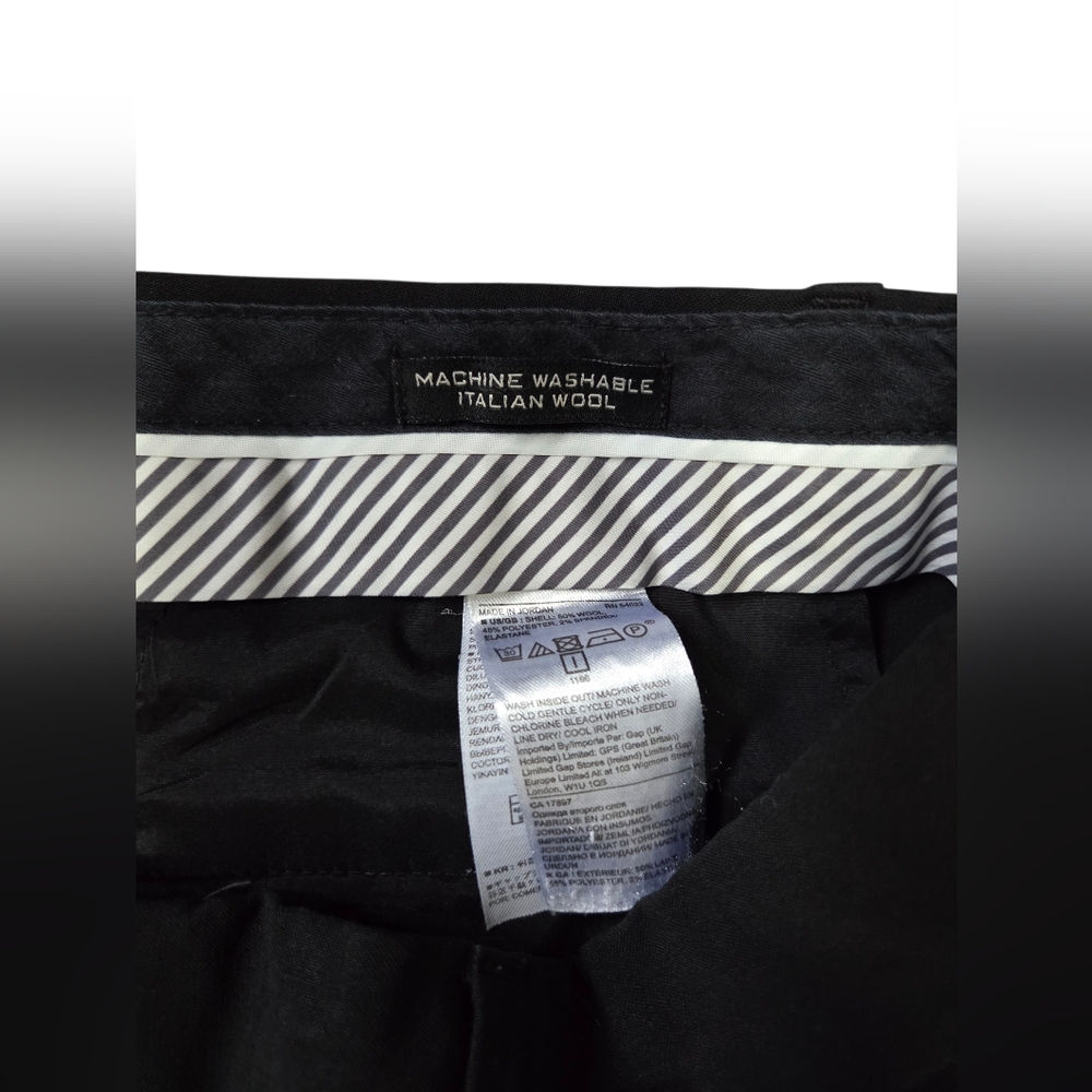 Banana Republic Logan Pants Womens Size 8 Black Italian Wool Washable Trousers - Picture 6 of 6